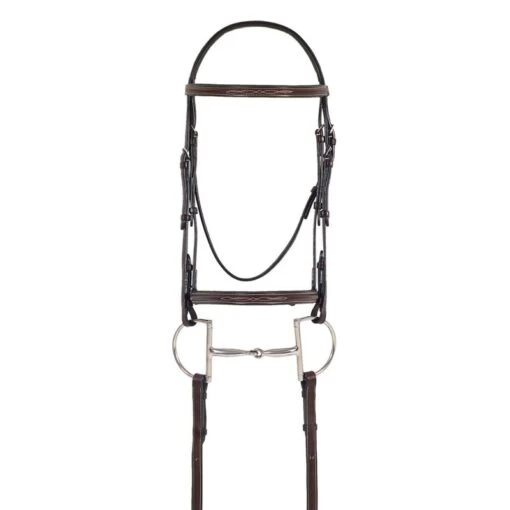 Ovation Elite Raised Fancy Stitched Comfort Crown Padded Bridle - Dark Brown -Kensington Sales Shop 305037 800 800