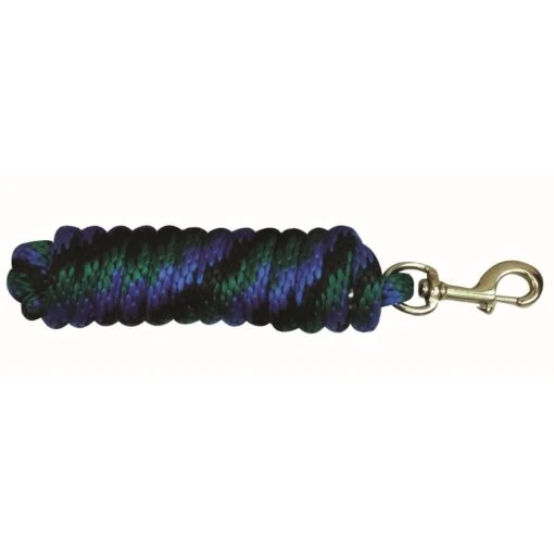 Western Rawhide 10' Poly Lead W/Brass Plated Snap - Blue/Black/Green -Kensington Sales Shop 360423 800 800