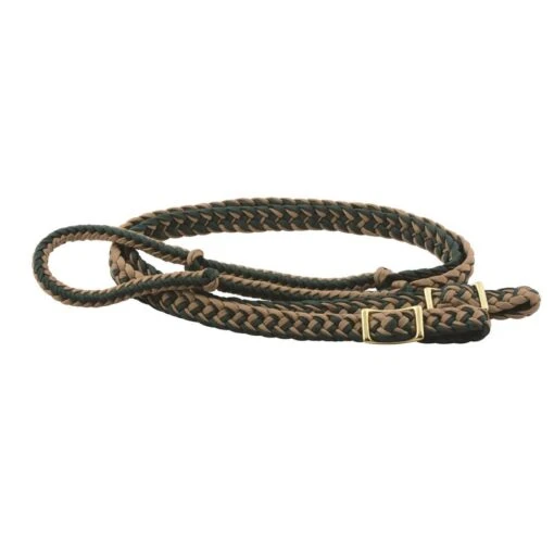 Western Rawhide 1" Braided Barrel Reins - Hunter/Tan -Kensington Sales Shop 360527 800 800