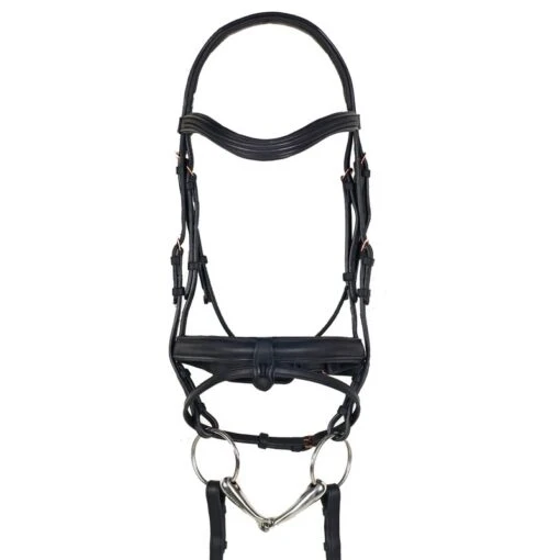 Ovation Crank Flash Dressage Bridle - Black/Rosegold -Kensington Sales Shop 435770 800 800