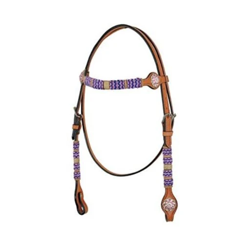 Western Rawhide Pink/Crystal Browband Headstall - Chestnut -Kensington Sales Shop 444108 800 800