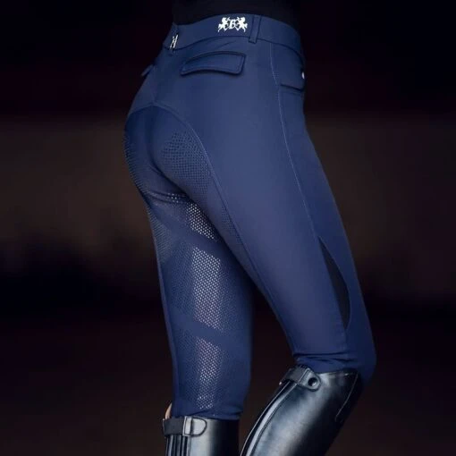 B Vertigo Women's Marla MidRise Silicone Full Seat Breeches - Dark Navy -Kensington Sales Shop 476799 800 800