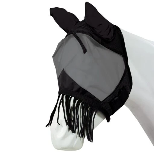 Got Flies Fine Mesh Fly Mask W/Fringe - Black -Kensington Sales Shop 483458 800 800