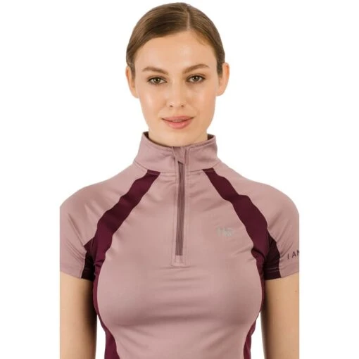 Horseware Women's Aveen Half Zip Short Sleeve Tech Top - Elderberry -Kensington Sales Shop 497170 800 800