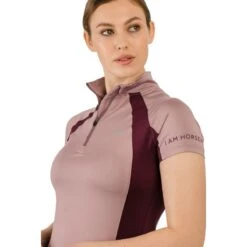 Horseware Women's Aveen Half Zip Short Sleeve Tech Top - Elderberry -Kensington Sales Shop 497173 800 800