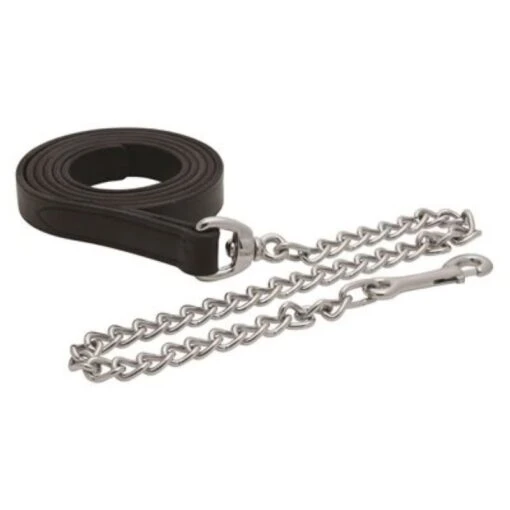 Perri's 1" Leather Lead W/Chain - Black/Chrome -Kensington Sales Shop 500332 800 800