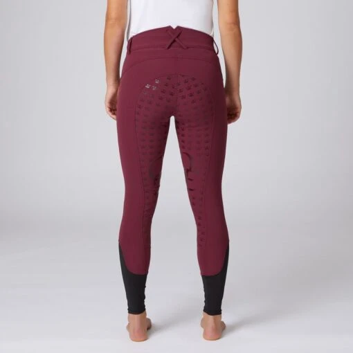 Horze Women's Melody High Waist Micro Silicone Full Seat Breeches - Cordovan Red -Kensington Sales Shop 529887 800 800