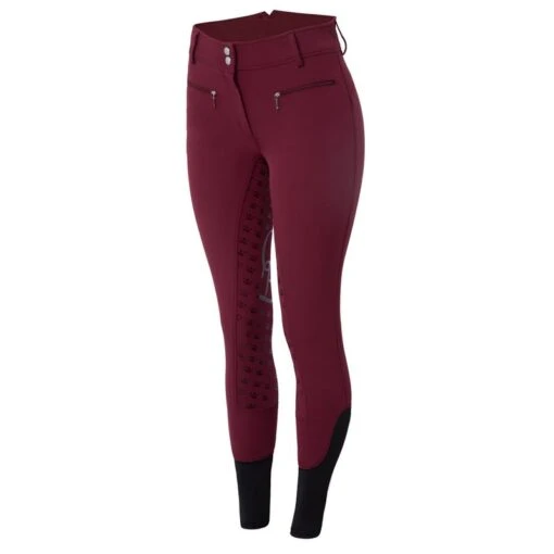 Horze Women's Melody High Waist Micro Silicone Full Seat Breeches - Cordovan Red -Kensington Sales Shop 529890 800 800