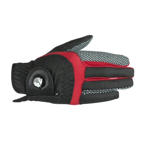 Finntack Norte Synthetic Leather Gloves - Black/Red -Kensington Sales Shop 552729 800 800