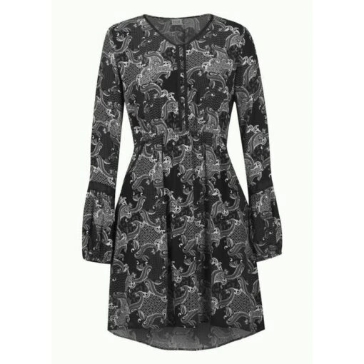 EQL Women's Ecovero Boheme Tunic Dress - Black Patchwork Paisley -Kensington Sales Shop 582613 800 800