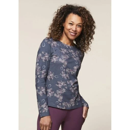 EQL Women's Organic Cotton Printed Long Sleeve Top - Admiral Lucky Floral -Kensington Sales Shop 584601 800 800