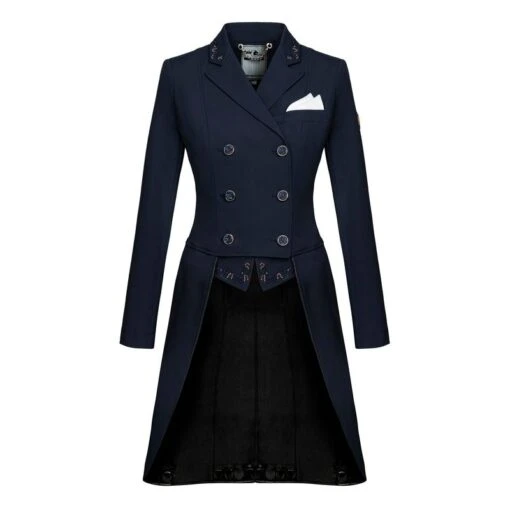 Fair Play Women's Dorothee Rose Gold Shadbelly Coat - Navy -Kensington Sales Shop 593939 800 800