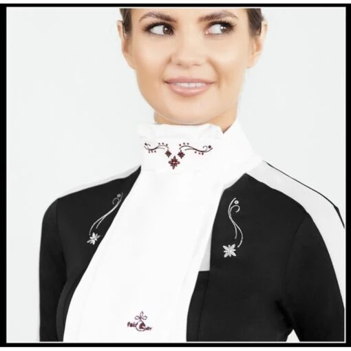 Fair Play Lucrezia Ready Tied Stock Tie - White/Burgundy -Kensington Sales Shop 594140 800 800