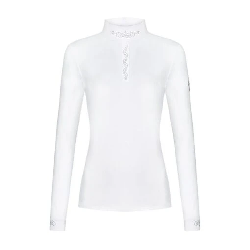 Fair Play Women's Meredith Half Turtleneck Long Sleeve Competition Shirt - White -Kensington Sales Shop 594263 800 800