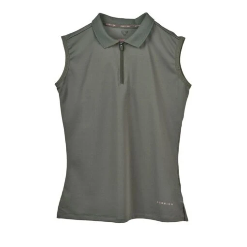 Shires Aubrion Kids' Poise Sleeveless Tech Polo - Olive -Kensington Sales Shop 619042 800 800