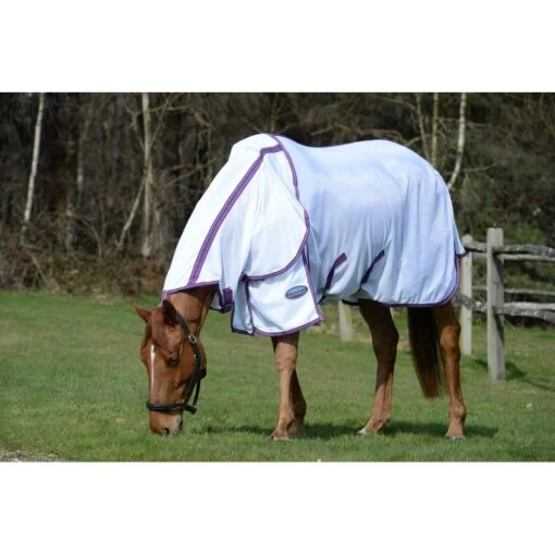 Weatherbeeta Comfitec Airflow II Detach A Neck Fly Sheet - White/Violet/Blue -Kensington Sales Shop 645875 800 800