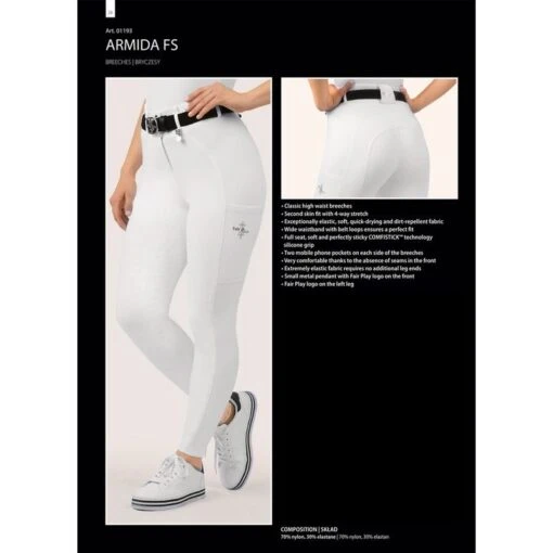 Fair Play Women's Armida Full Seat Breeches - White -Kensington Sales Shop 655885 800 800