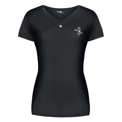 Fair Play Women's Alba Short Sleeve Tech Tee Shirt - Black -Kensington Sales Shop 665174 800 800