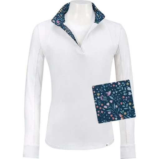 RJ Classics Kids' Maddie Jr 37.5 Show Shirt - White/Green Meadows -Kensington Sales Shop 691403 800 800