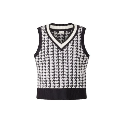 EQL Women's Houndstooth Sweater Vest - Black/Soft White -Kensington Sales Shop 694431 800 800