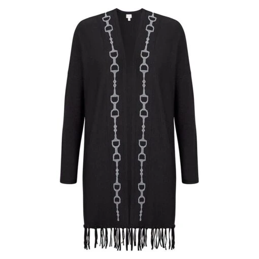 EQL Women's Bits & Fringe Cardigan - Black/Sterling -Kensington Sales Shop 694498 800 800