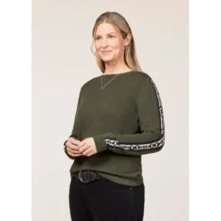 EQL Women's Snaffle Stripe Sweater - Hunter/Navy -Kensington Sales Shop 711436 800 800